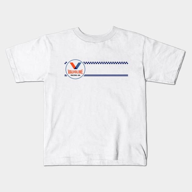 Valvoline Racing Oil Pit Crew Kids T-Shirt by sinewave_labs